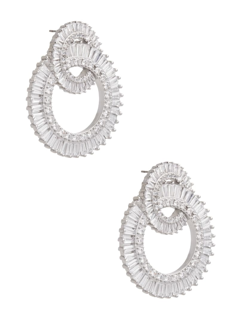 Guess Silver-Tone Oversized Statement Earrings - Silver Guess Silver-Tone Oversized Statement Earrings - Silver