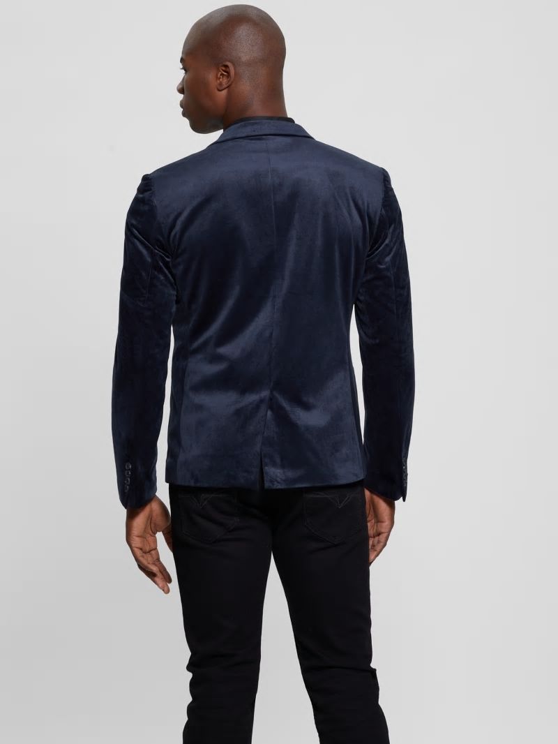 Guess Fulham Velvet Blazer - Bleu &eacute;L&eacute;Gant
