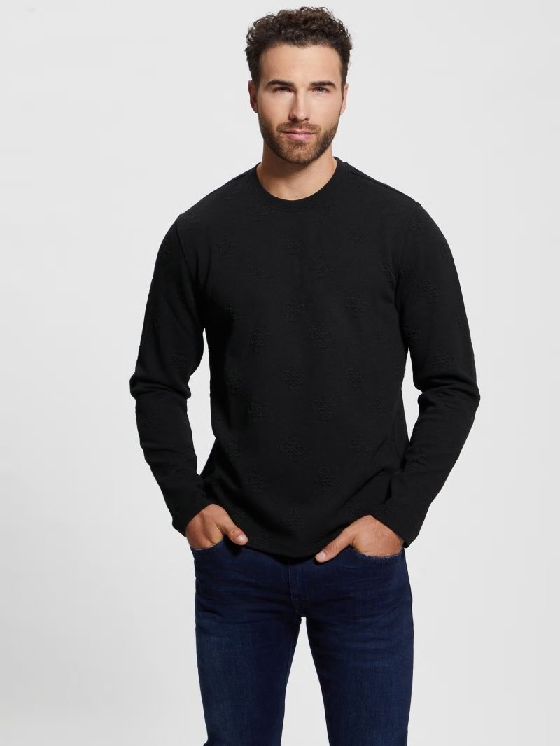 Guess Quattro Logo Sweater - Black Guess Quattro Logo Sweater - Black