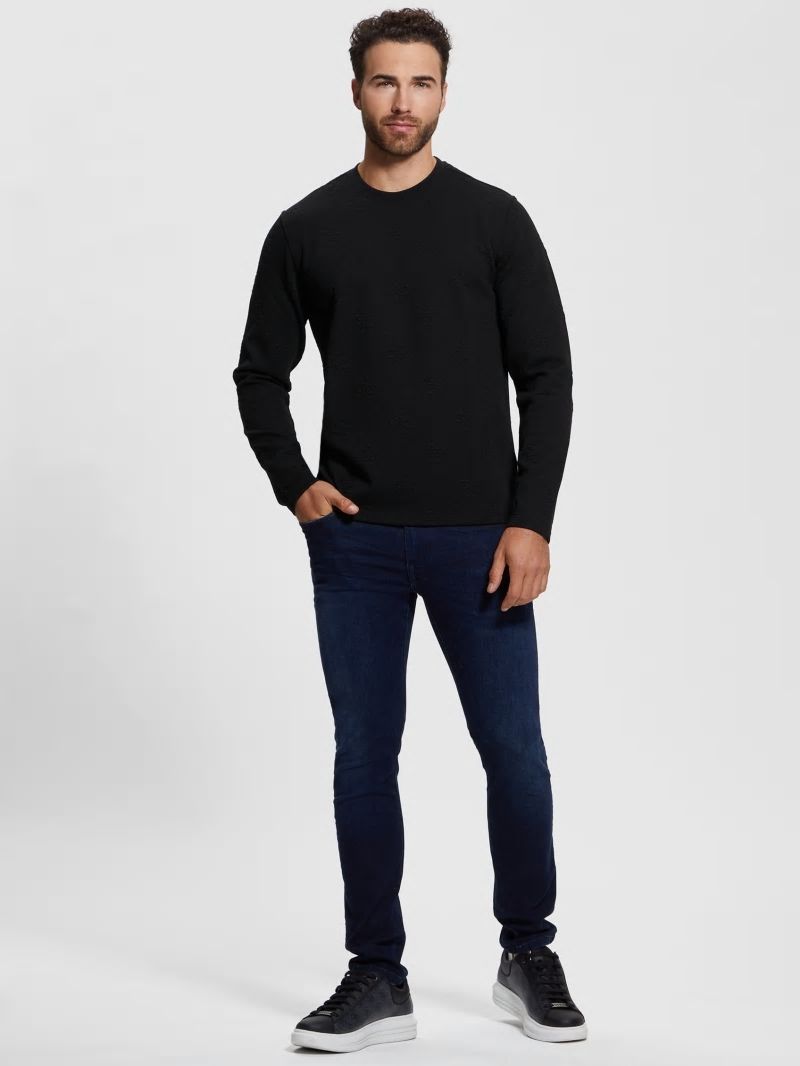 Guess Quattro Logo Sweater - Black Guess Quattro Logo Sweater - Black