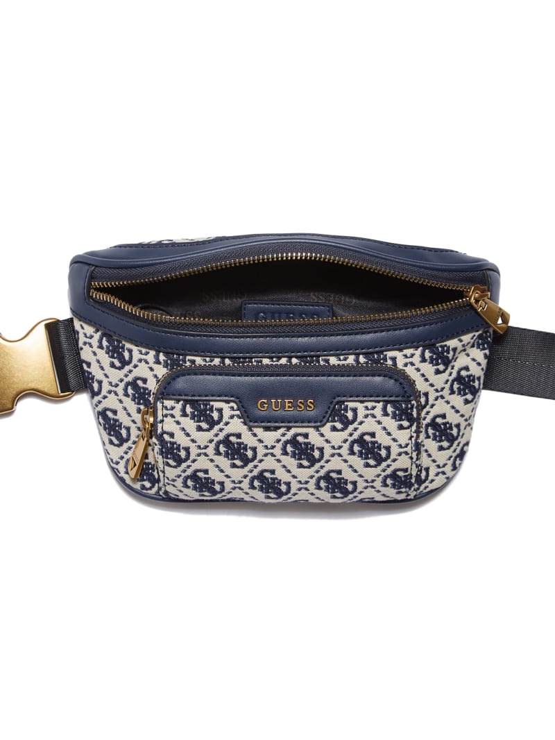 Guess Quattro G Compact Fanny Pack - Ivory/Blue Guess Quattro G Compact Fanny Pack - Ivory/Blue