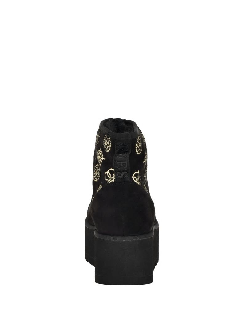 Guess Jilla Platform Faux-Suede Booties - Black 001 Guess Jilla Platform Faux-Suede Booties - Black 001