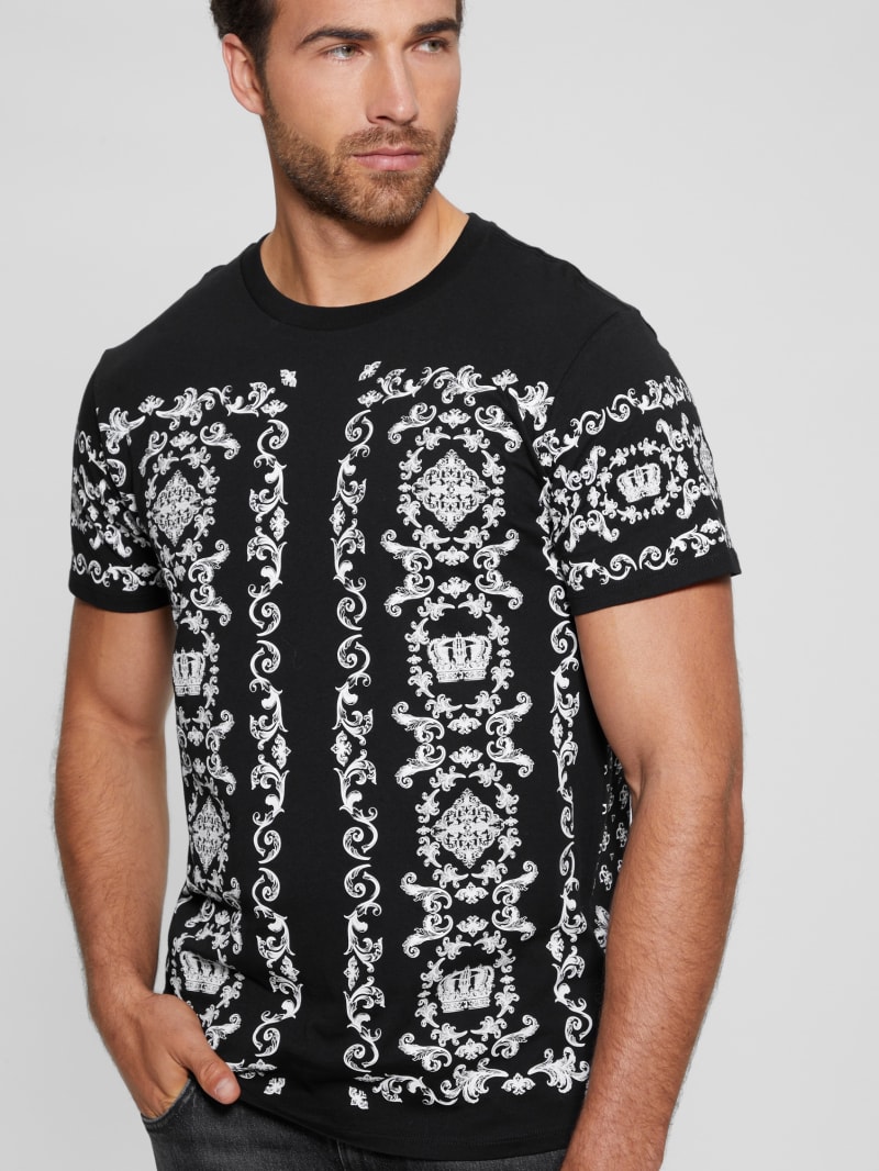 Guess Eco Crown Scroll Tee - Black Guess Eco Crown Scroll Tee - Black