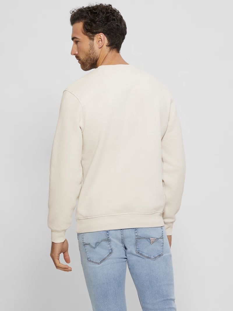Guess Eco Beau Crewneck Fleece Sweatshirt - Muted Stone Guess Eco Beau Crewneck Fleece Sweatshirt - Muted Stone