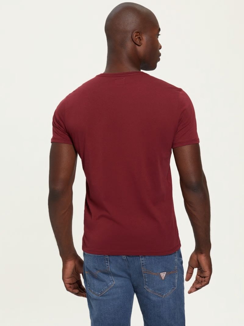 Guess Embroidered Logo Tee - Vino Guess Embroidered Logo Tee - Vino