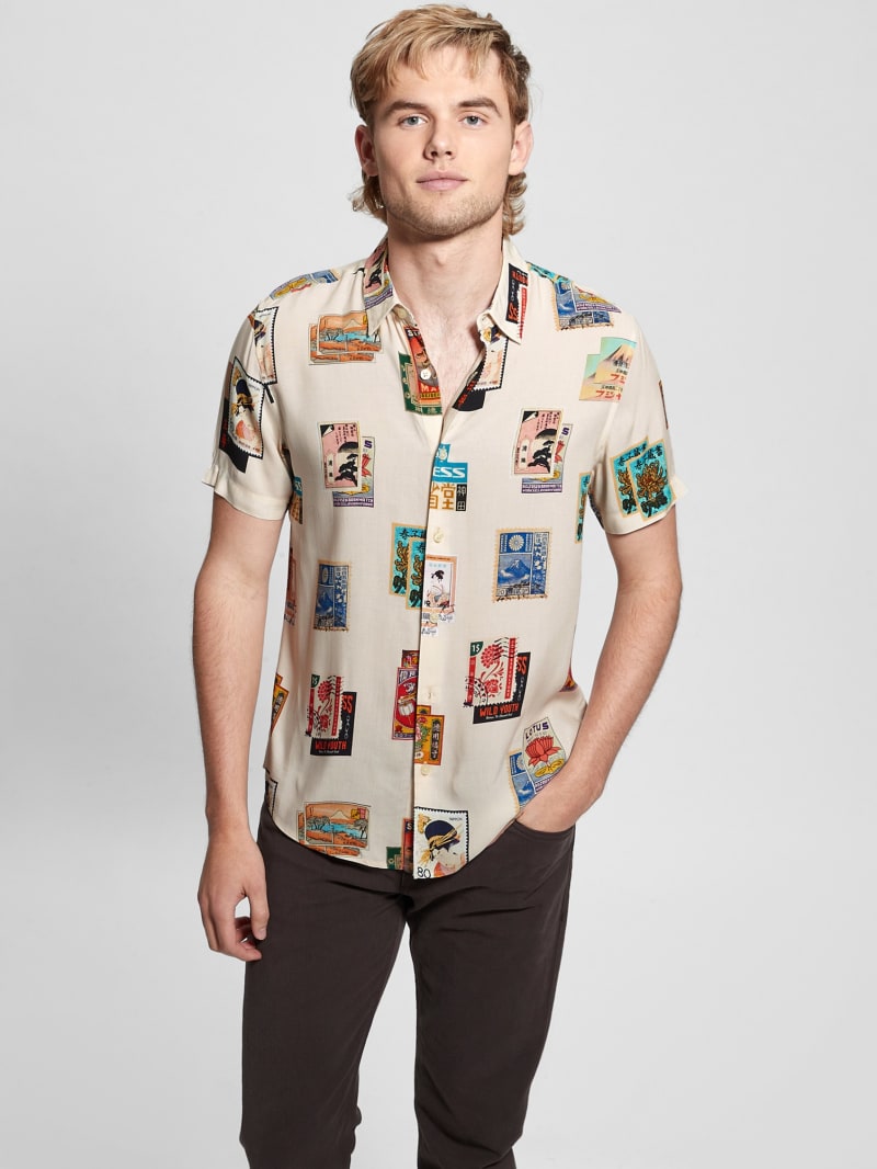 Guess Eco Post Card Shirt - Post Card Collage Guess Eco Post Card Shirt - Post Card Collage