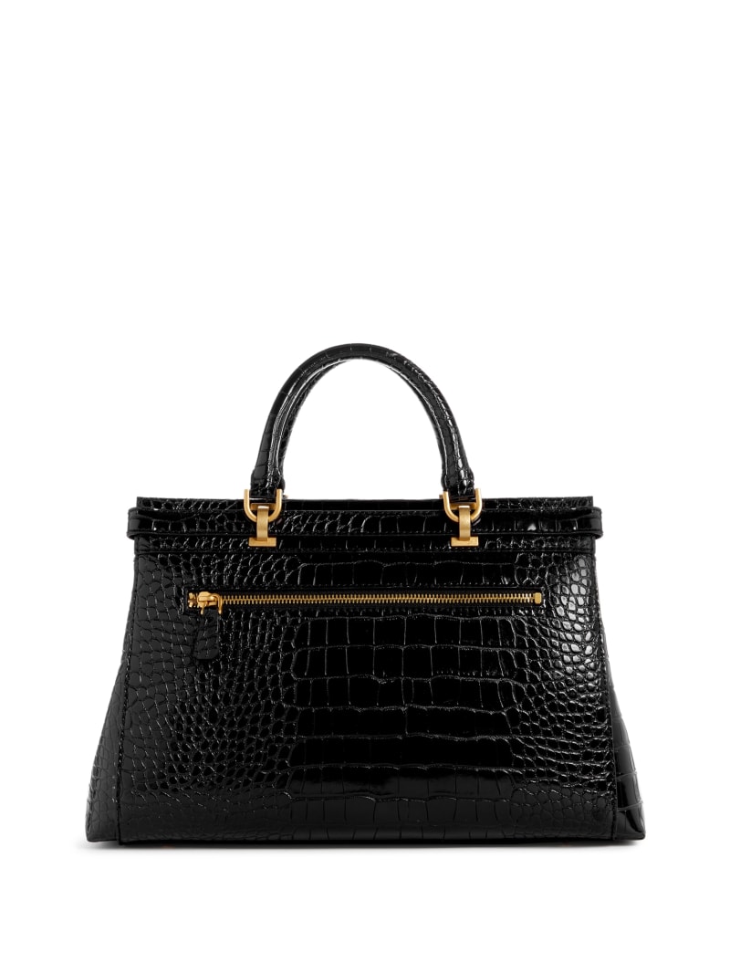 Guess Sestri Crocodile-Embossed Satchel - Black Guess Sestri Crocodile-Embossed Satchel - Black