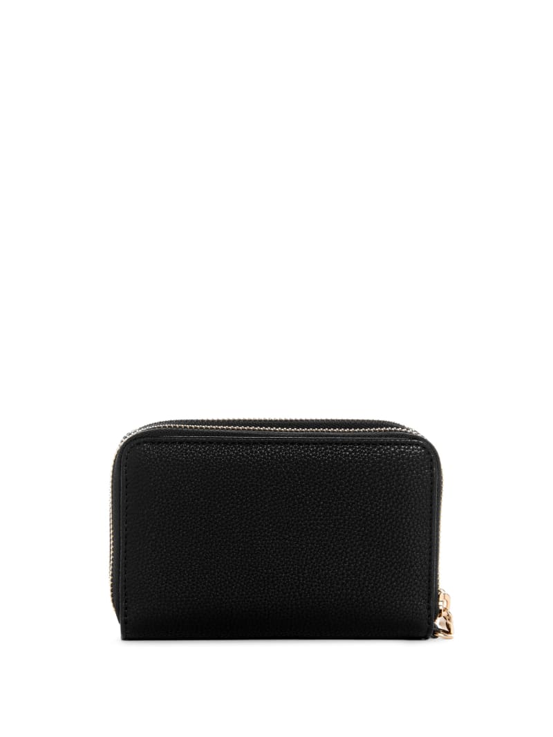 Guess Meridian Medium Zip-Around Wallet - Black Floral Print Guess Meridian Medium Zip-Around Wallet - Black Floral Print