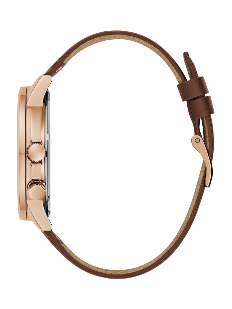 Guess Brown Leather Multifunction Watch - Brown Leather Guess Brown Leather Multifunction Watch - Brown Leather