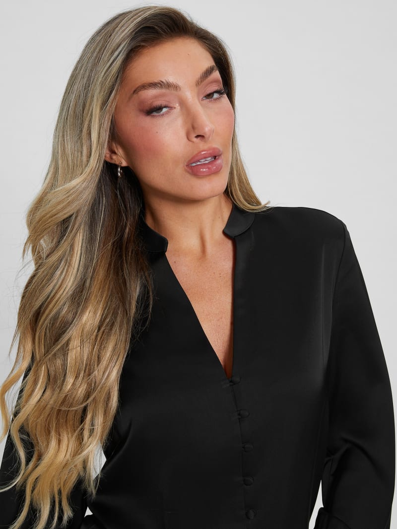 Guess Eco Rita Satin Shirt - Black Guess Eco Rita Satin Shirt - Black