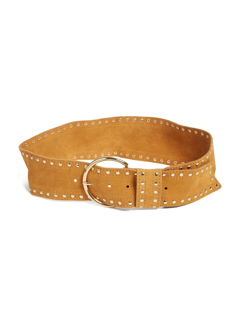 Guess Studded Suede Leather Belt - Brown/Blue Guess Studded Suede Leather Belt - Brown/Blue