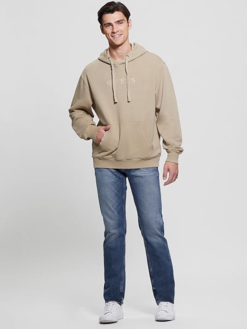 Guess Finch Terry Logo Hoodie - Neutral Sand Multi Guess Finch Terry Logo Hoodie - Neutral Sand Multi