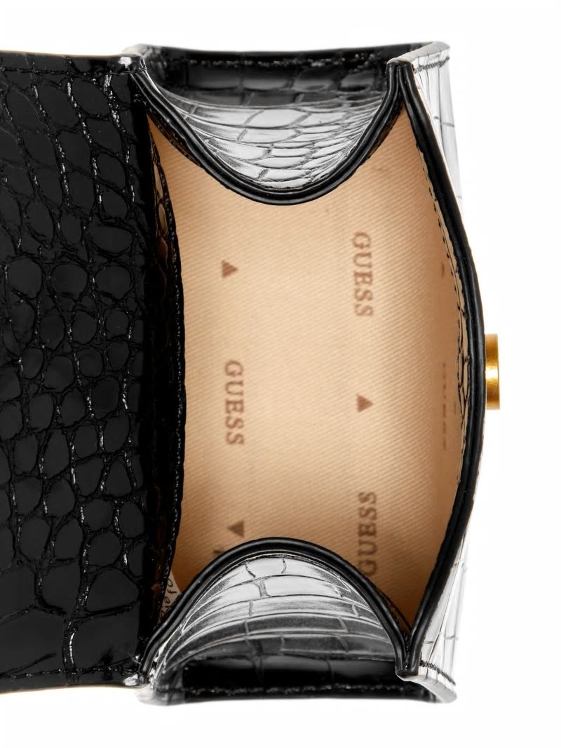 Guess Sestri Crocodile-Embossed Mini Crossbody - Black Guess Sestri Crocodile-Embossed Mini Crossbody - Black