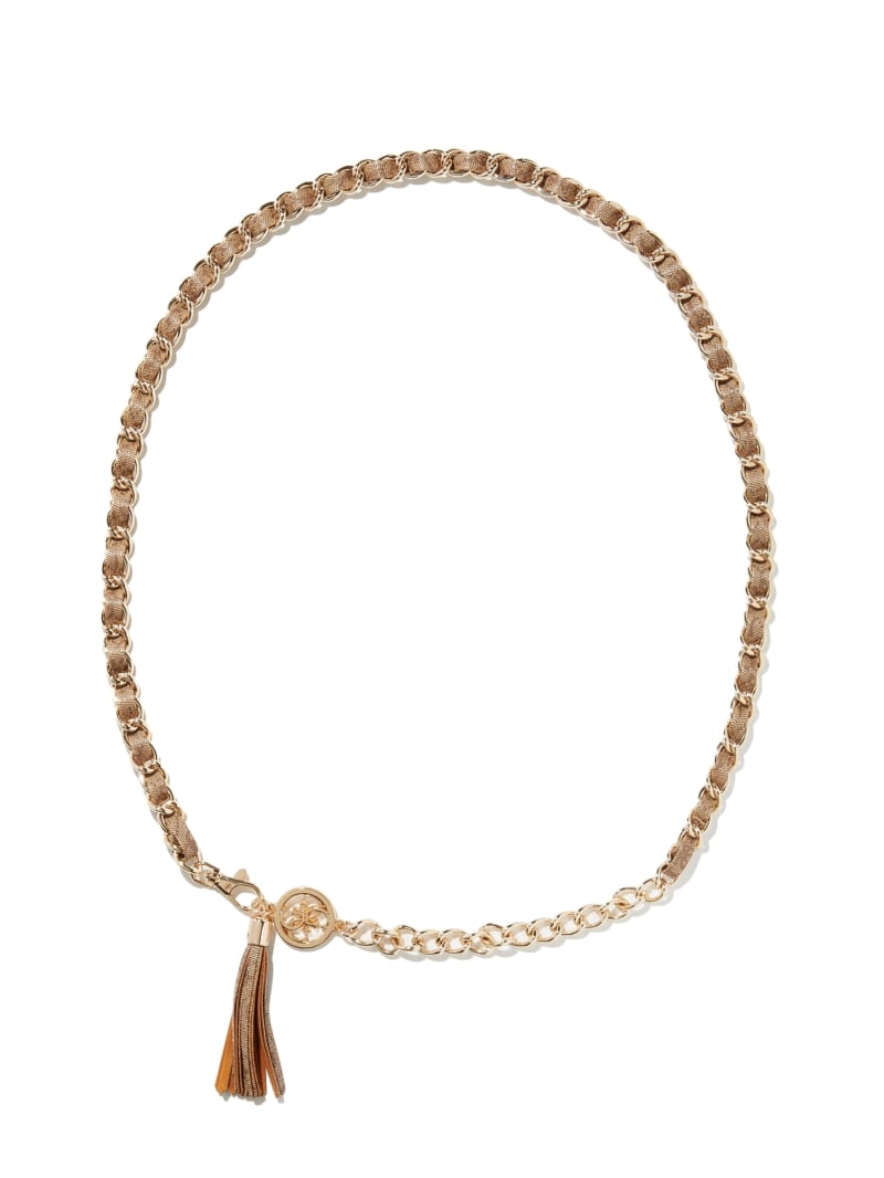 Guess Latte Logo Chain Belt - Nude Guess Latte Logo Chain Belt - Nude