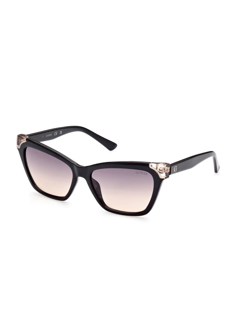 Guess Tortoise Plastic Square Sunglasses - Silver Guess Tortoise Plastic Square Sunglasses - Silver