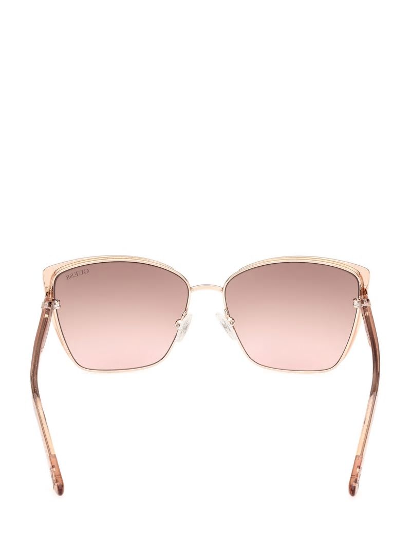 Guess Cathy Glitter Cat-Eye Sunglasses - Rosegold Guess Cathy Glitter Cat-Eye Sunglasses - Rosegold