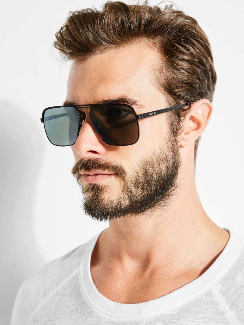 Guess Top Bar Aviator Sunglasses - Black Guess Top Bar Aviator Sunglasses - Black