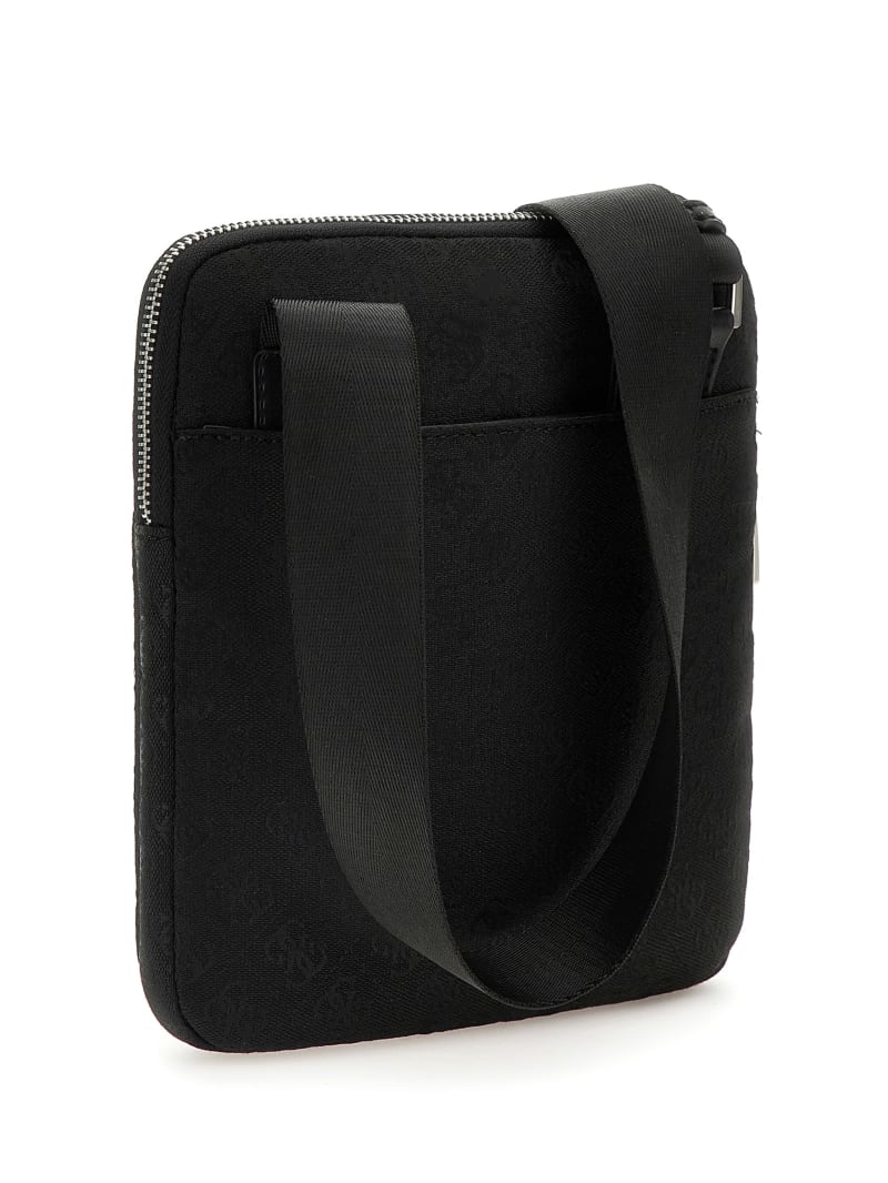 Guess Vezzola Jacquard Flat Crossbody - Black Guess Vezzola Jacquard Flat Crossbody - Black