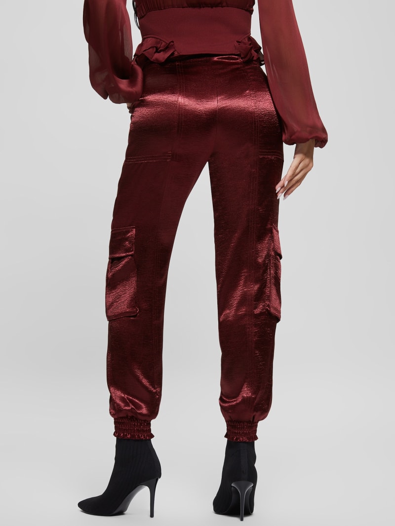 Guess Eco Soundwave Satin Cargo Pants - Mystic Wine Guess Eco Soundwave Satin Cargo Pants - Mystic Wine