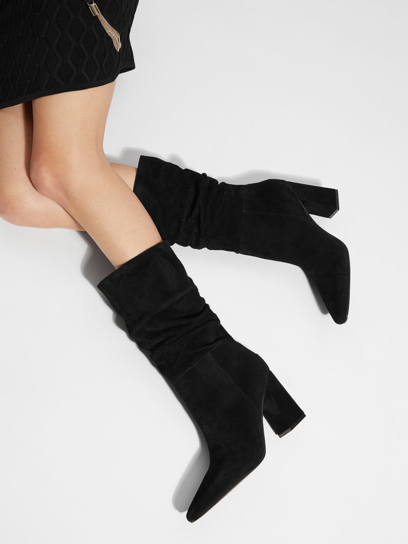 Guess Yeppy Suede Slouch Booties - Black 001 Guess Yeppy Suede Slouch Booties - Black 001