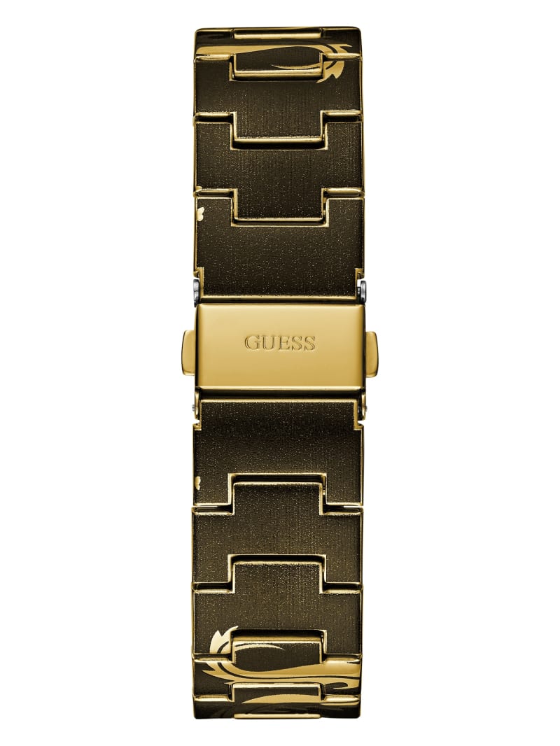 Guess Printed Gold-Tone Multifunction Watch - Gold Guess Printed Gold-Tone Multifunction Watch - Gold