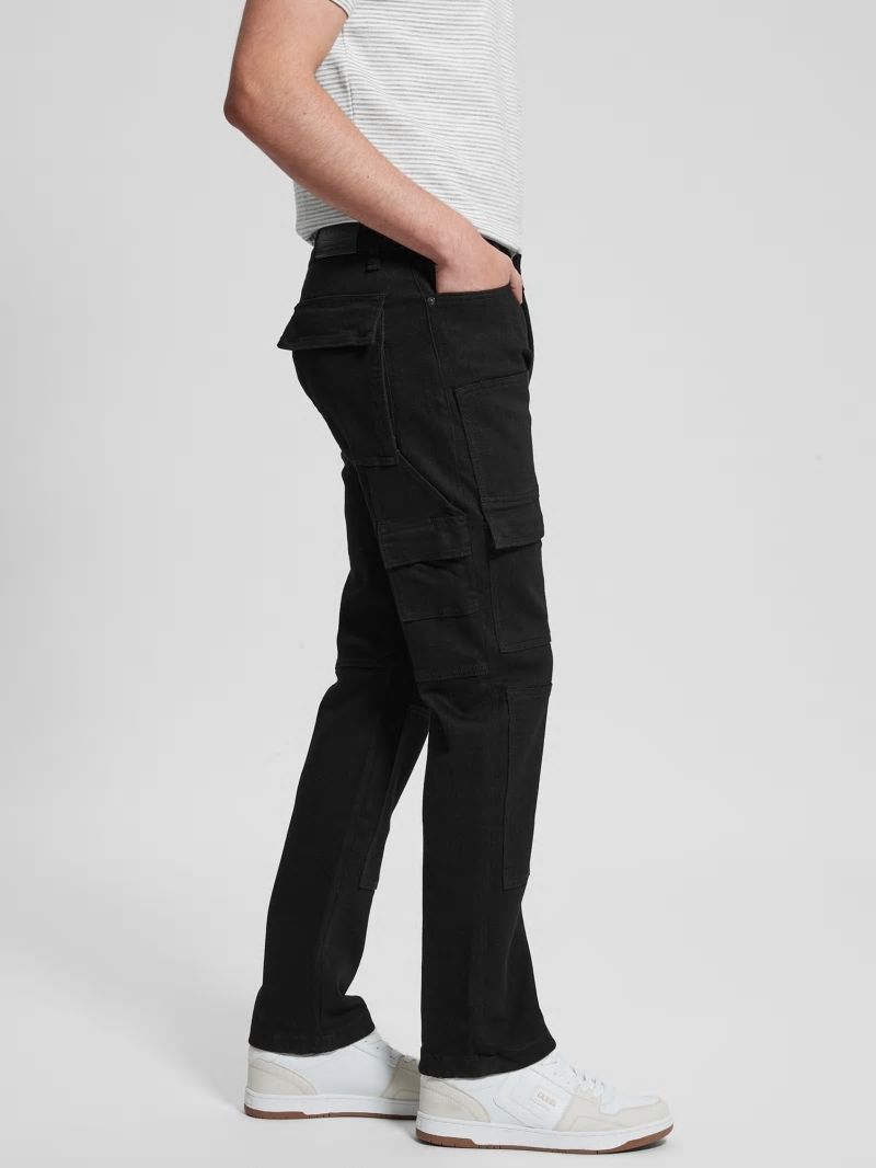 Guess Utility Cargo Jeans - Rinsed Black Guess Utility Cargo Jeans - Rinsed Black
