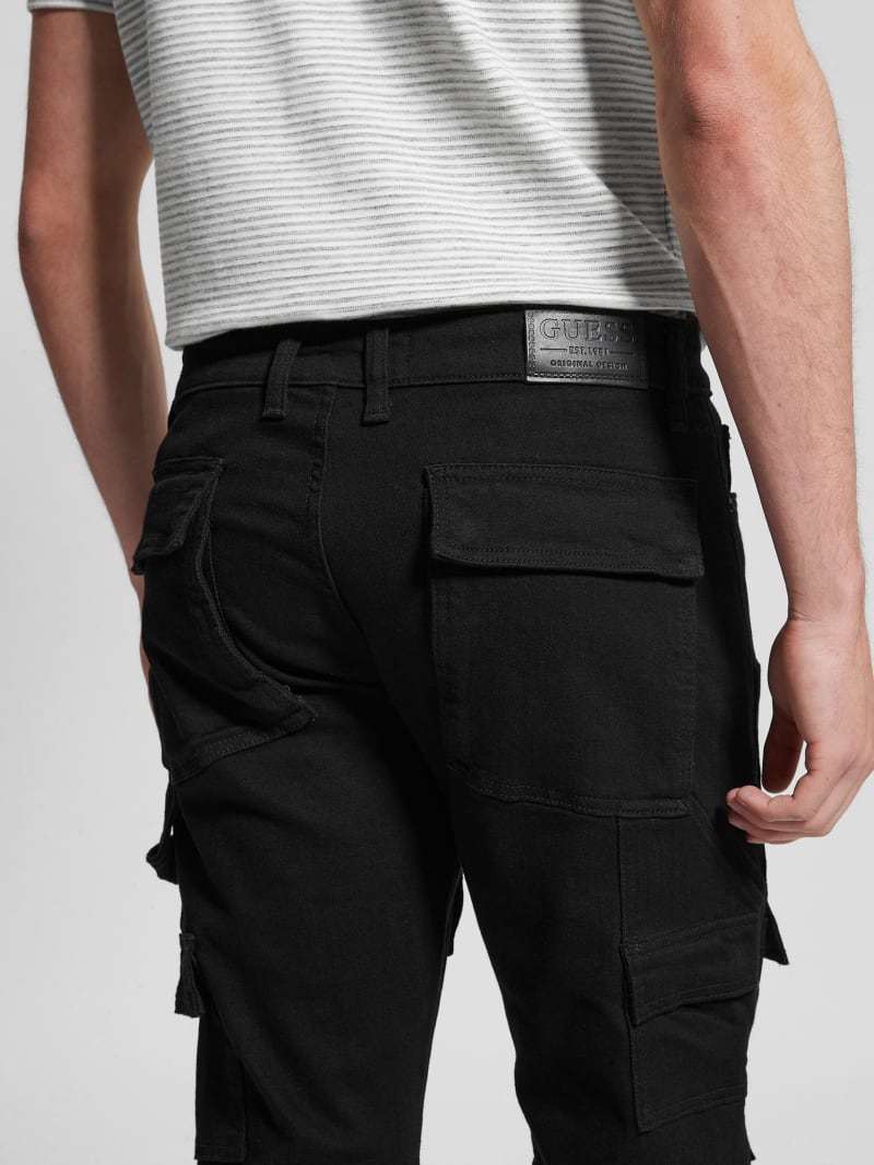 Guess Utility Cargo Jeans - Rinsed Black Guess Utility Cargo Jeans - Rinsed Black