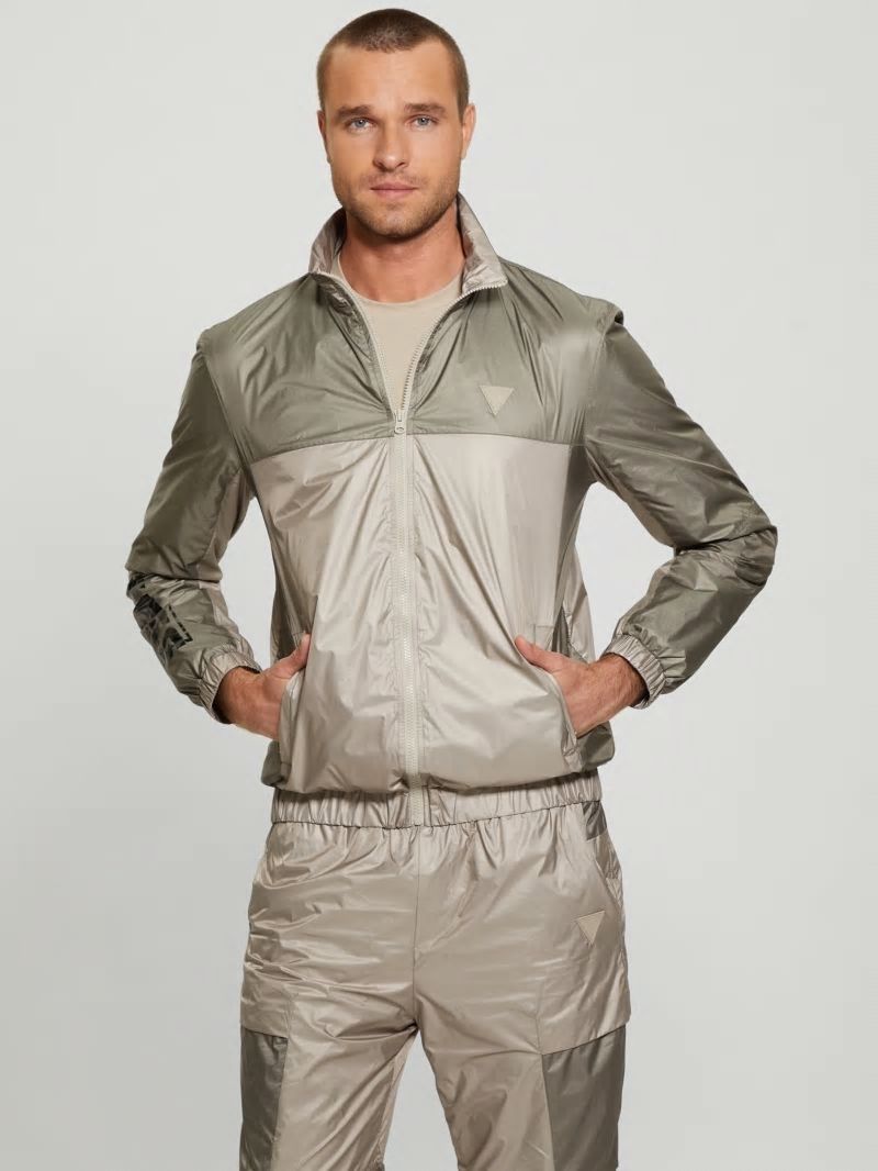 Guess Wilfred Full-Zip Track Jacket - Pasadena With Green Block Guess Wilfred Full-Zip Track Jacket - Pasadena With Green Block