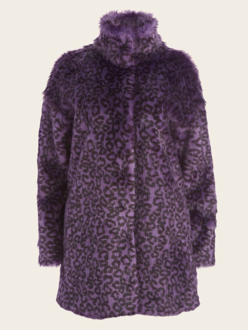 Guess Larissa Faux-Fur Coat - Satellite Purple & Black Guess Larissa Faux-Fur Coat - Satellite Purple & Black