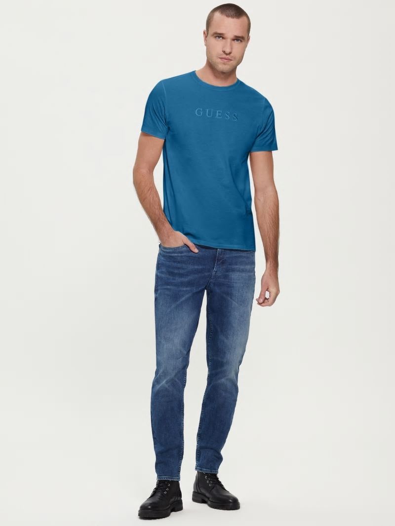 Guess Embroidered Logo Tee - Uniform Blue Guess Embroidered Logo Tee - Uniform Blue