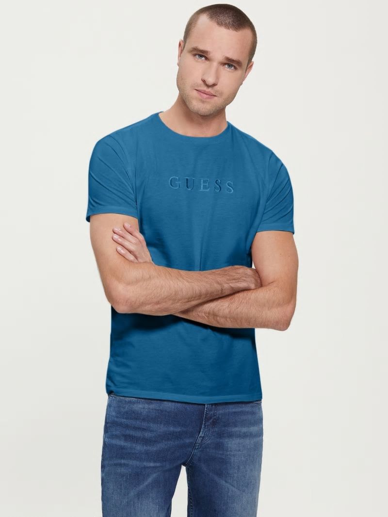 Guess Embroidered Logo Tee - Uniform Blue Guess Embroidered Logo Tee - Uniform Blue