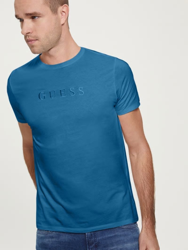 Guess Embroidered Logo Tee - Uniform Blue Guess Embroidered Logo Tee - Uniform Blue
