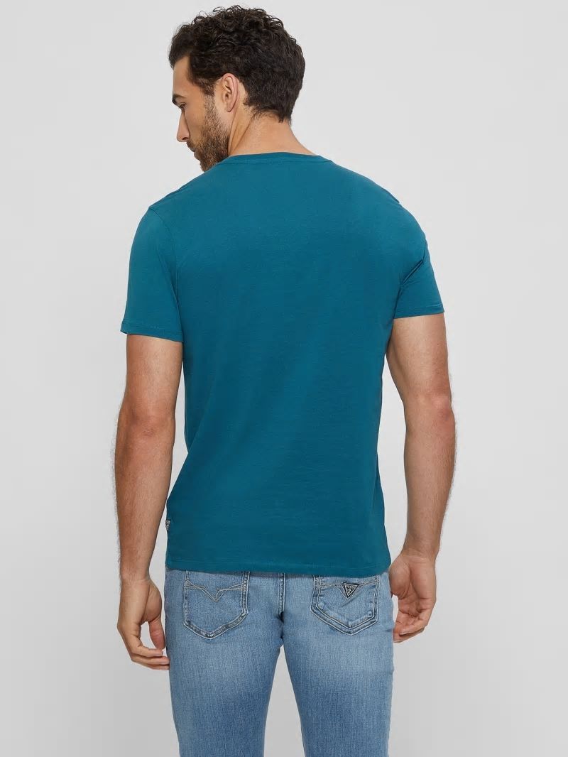 Guess Iridescent Signature Tee - Bold Teal Guess Iridescent Signature Tee - Bold Teal