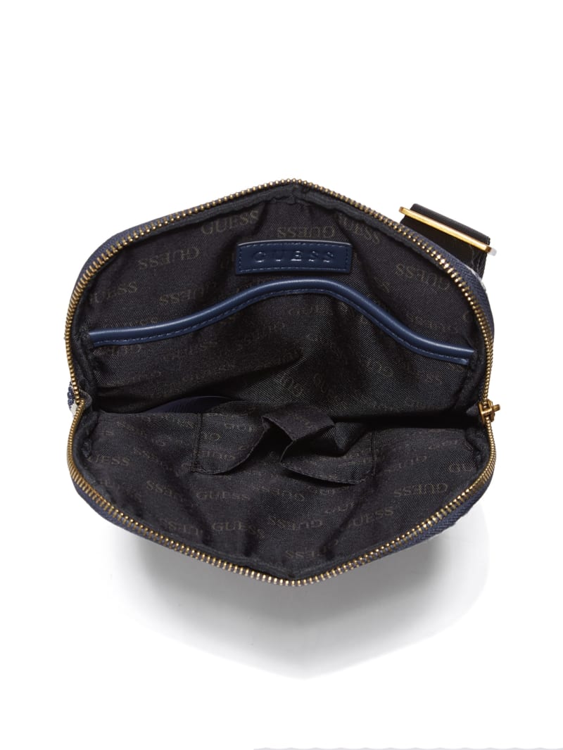 Guess Quattro G Flat Crossbody - Ivory/Blue Guess Quattro G Flat Crossbody - Ivory/Blue