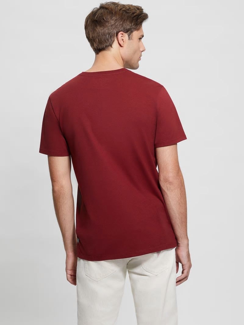 Guess Eco Embroidered Logo Tee - Vino Guess Eco Embroidered Logo Tee - Vino