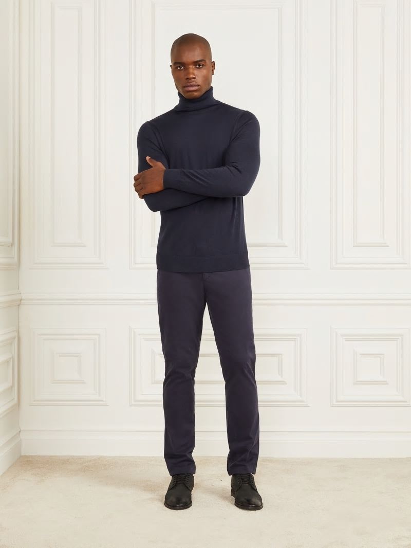 Guess Merino Wool Turtleneck Sweater - Bleu &eacute;L&eacute;Gant