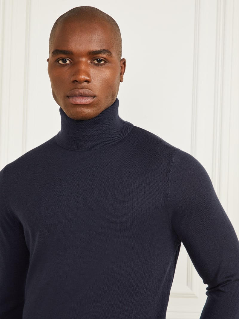 Guess Merino Wool Turtleneck Sweater - Bleu &eacute;L&eacute;Gant