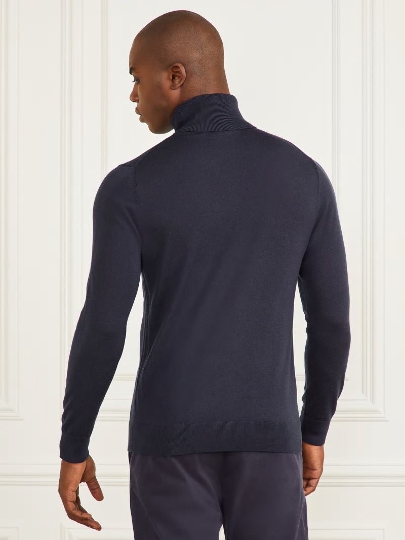 Guess Merino Wool Turtleneck Sweater - Bleu &eacute;L&eacute;Gant