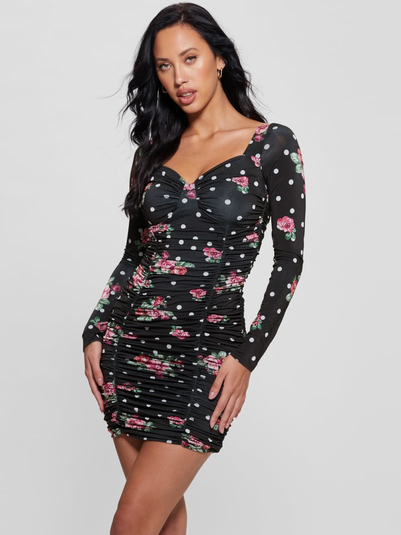 Guess Milena Bodycon Dress - Flower Polka Dots Guess Milena Bodycon Dress - Flower Polka Dots