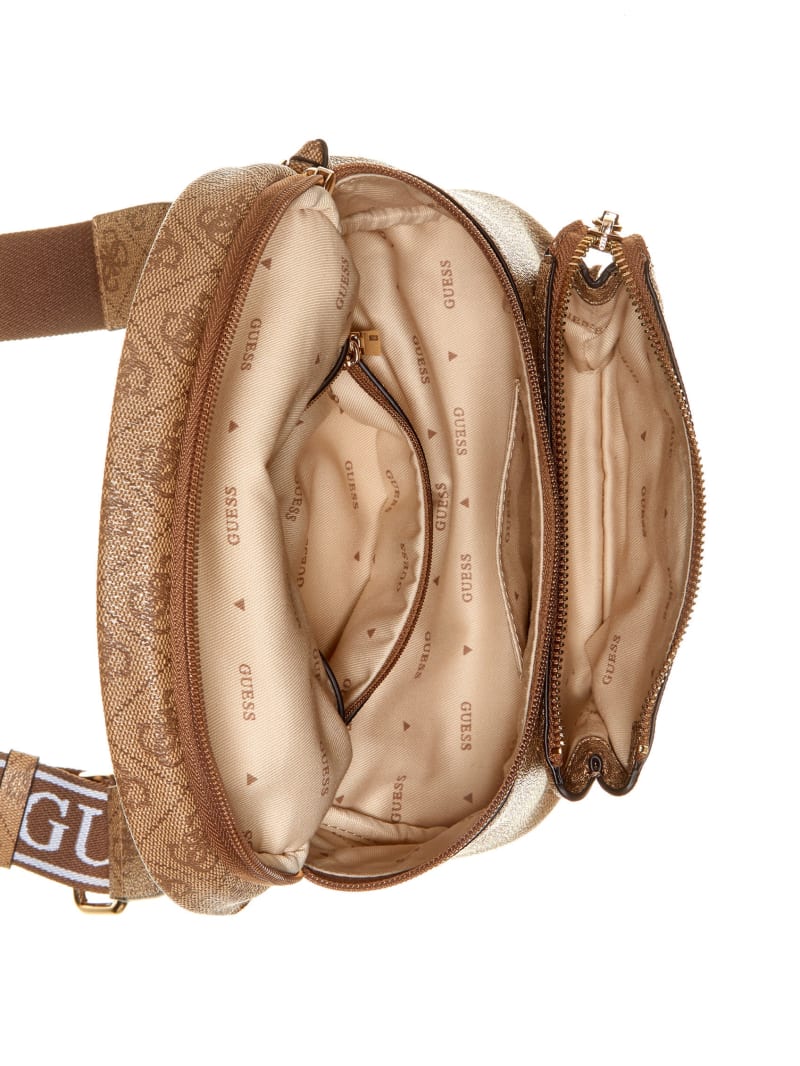 Guess Power Play Quattro G Mini Sling Bag - Latte Logo Guess Power Play Quattro G Mini Sling Bag - Latte Logo