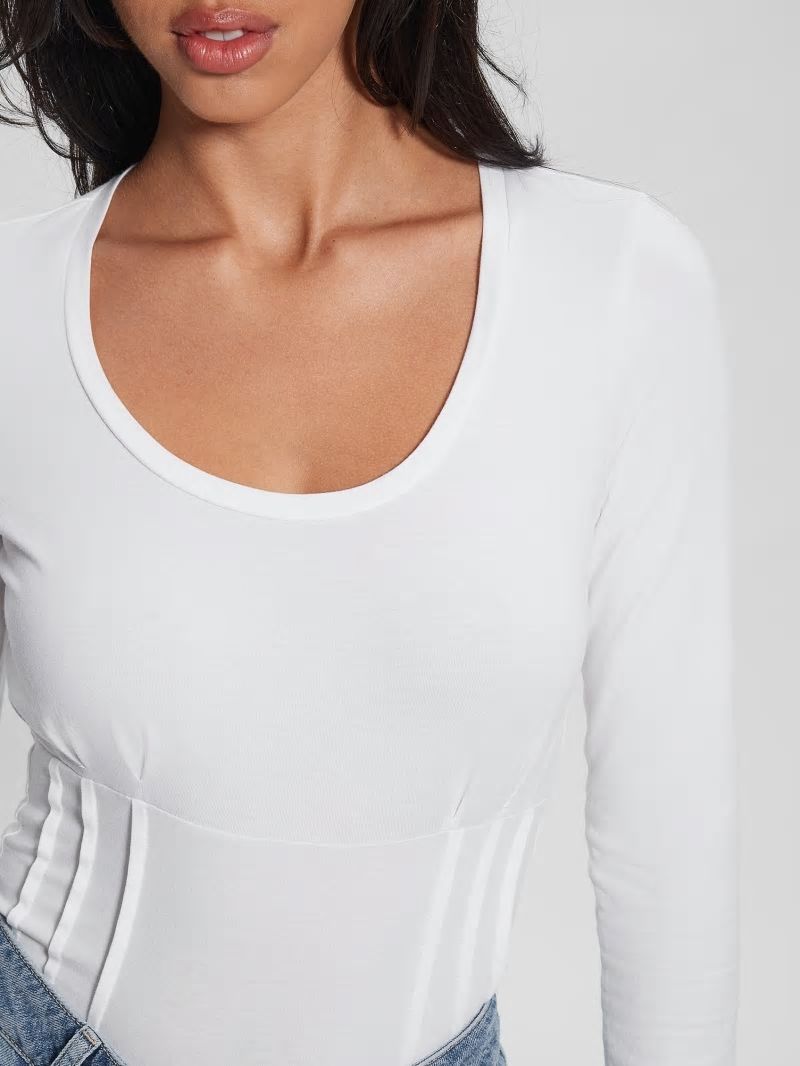 Guess Karmen Corset Tee - Pure White Guess Karmen Corset Tee - Pure White