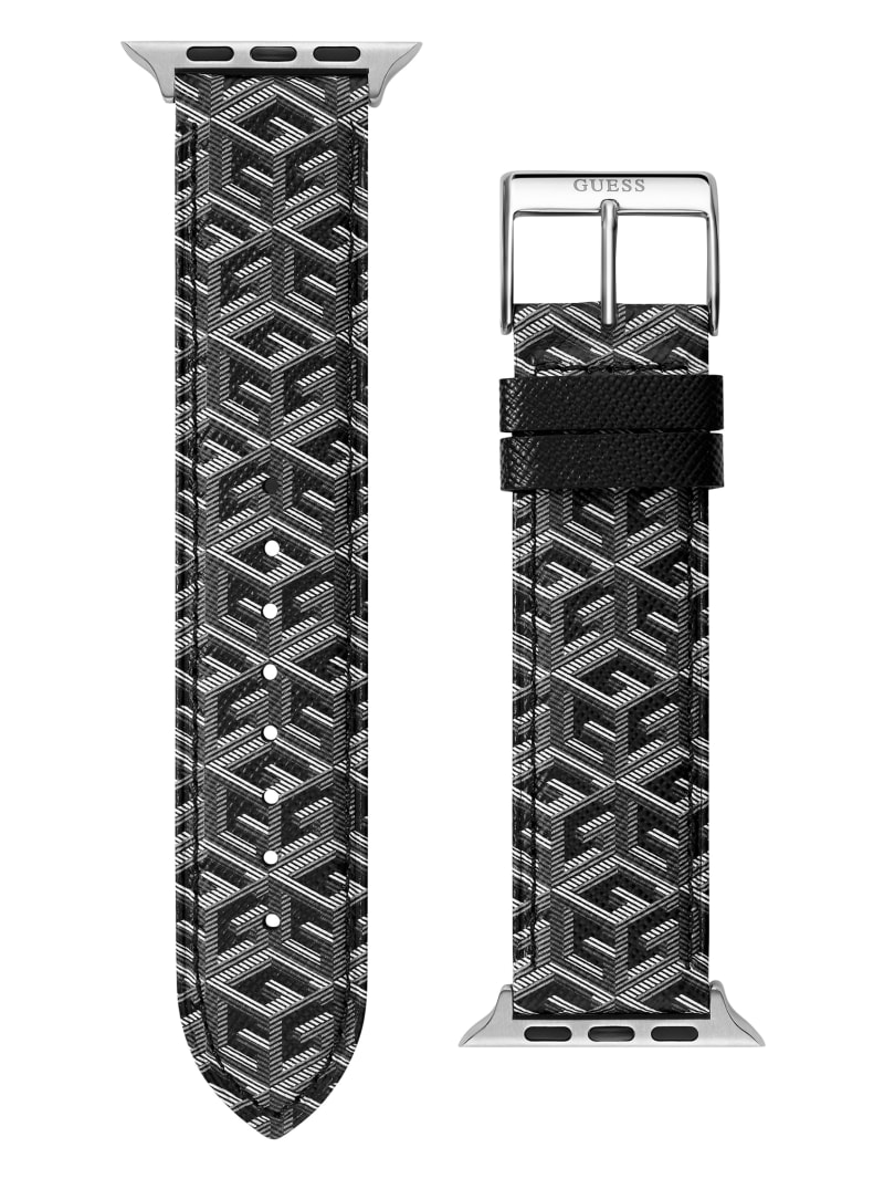 Guess G-Cube Gray Leather 42-44 mm Band for Apple Watch® - Black Guess G-Cube Gray Leather 42-44 mm Band for Apple Watch® - Black
