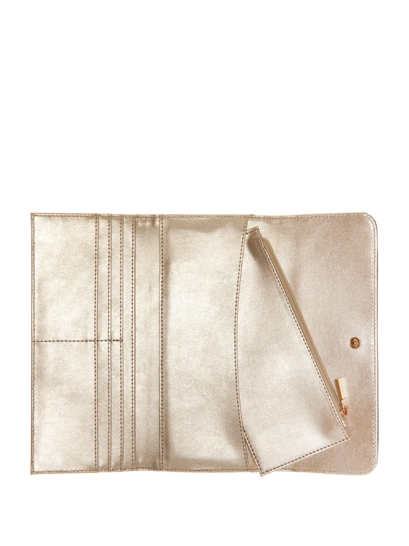 Guess Ginevra Logo Clutch Wallet - Latte Logo Guess Ginevra Logo Clutch Wallet - Latte Logo
