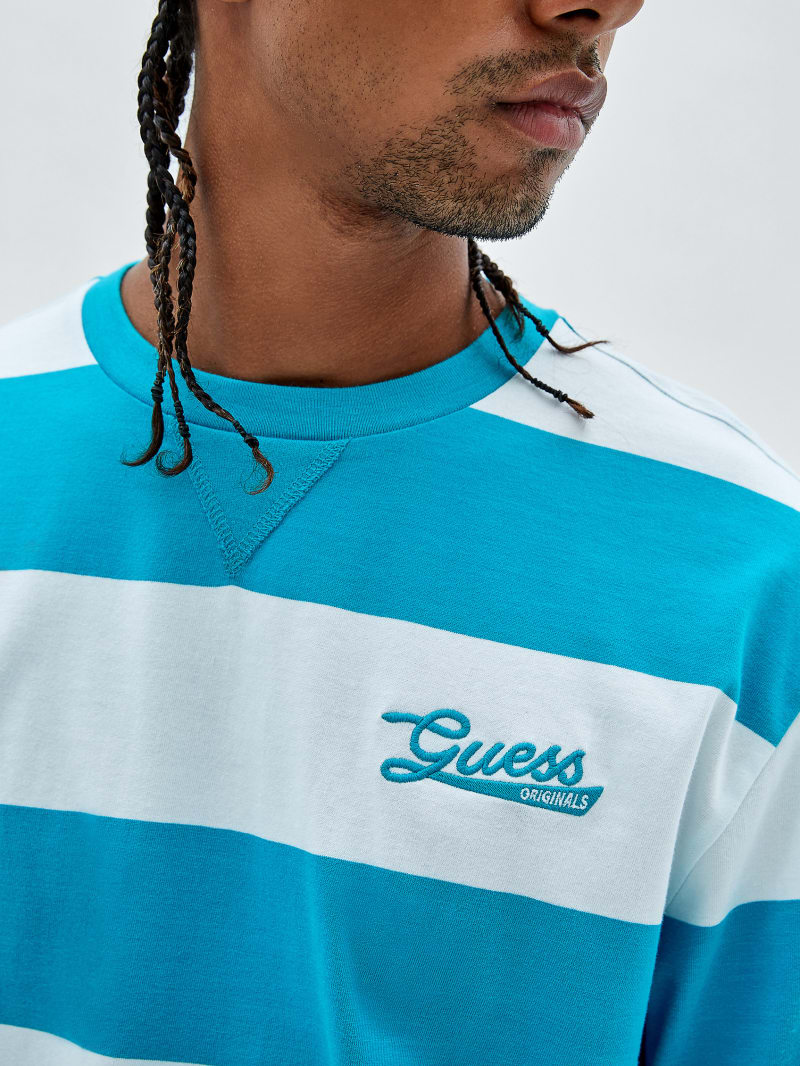 Guess GUESS Originals Striped Tee - Blue Toulouse Multi Guess GUESS Originals Striped Tee - Blue Toulouse Multi