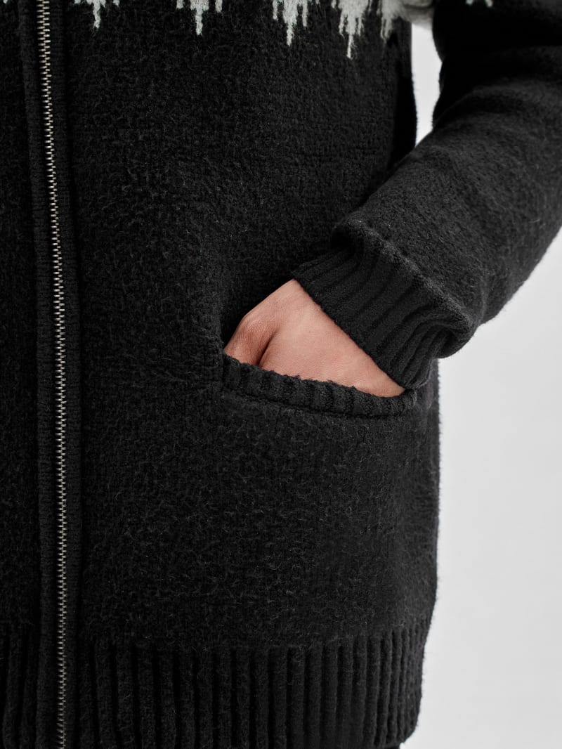 Guess GUESS Originals Knit Zip-Up Sweater - Jet Black Multi Guess GUESS Originals Knit Zip-Up Sweater - Jet Black Multi