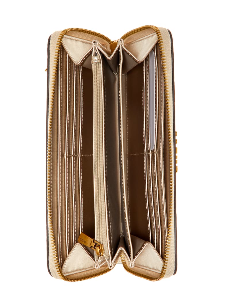 Guess Giully Large Zip-Around Wallet - Beige Overflow Guess Giully Large Zip-Around Wallet - Beige Overflow