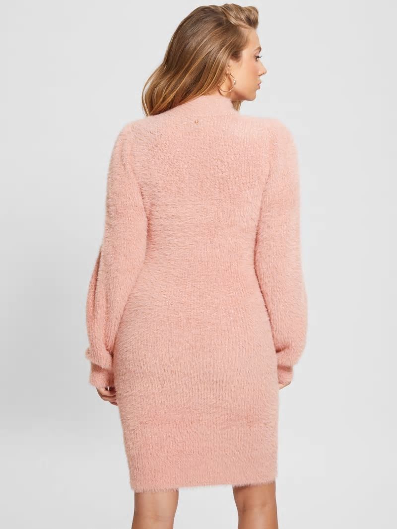 Guess Sadie Mock Neck Cutout Dress - Smooth Pink Multi Guess Sadie Mock Neck Cutout Dress - Smooth Pink Multi