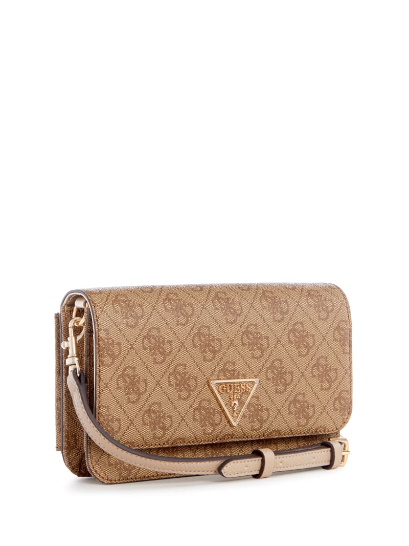 Guess Noelle Quattro G Crossbody Organizer Wallet - Latte Logo Guess Noelle Quattro G Crossbody Organizer Wallet - Latte Logo