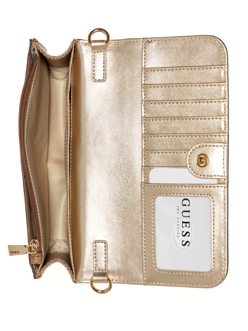 Guess Noelle Quattro G Crossbody Organizer Wallet - Latte Logo Guess Noelle Quattro G Crossbody Organizer Wallet - Latte Logo