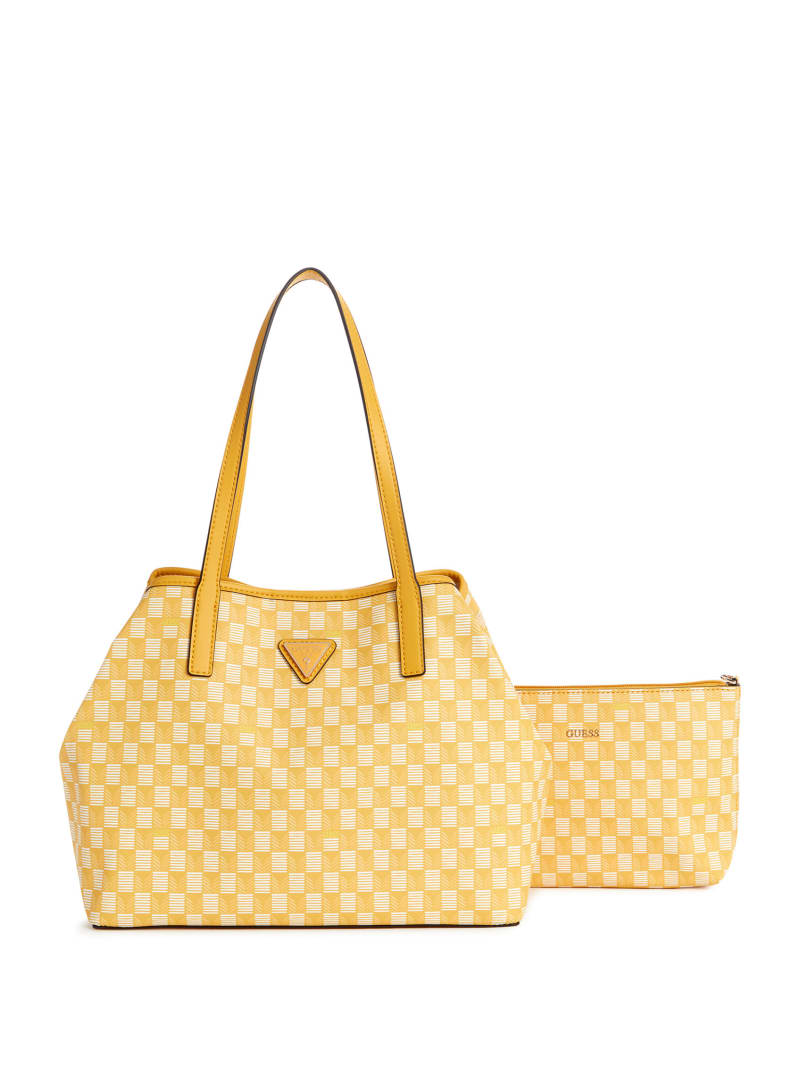 Guess Vikky Tote Set - Yellow Logo Guess Vikky Tote Set - Yellow Logo